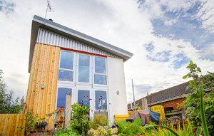 Exterior image of the house built during the eco-house project 