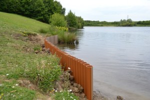 Finished image of log pile installed at Manvers lake