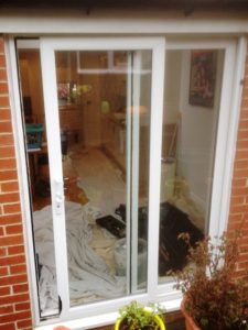 Damaged ModLok door after a failed burglary attempt