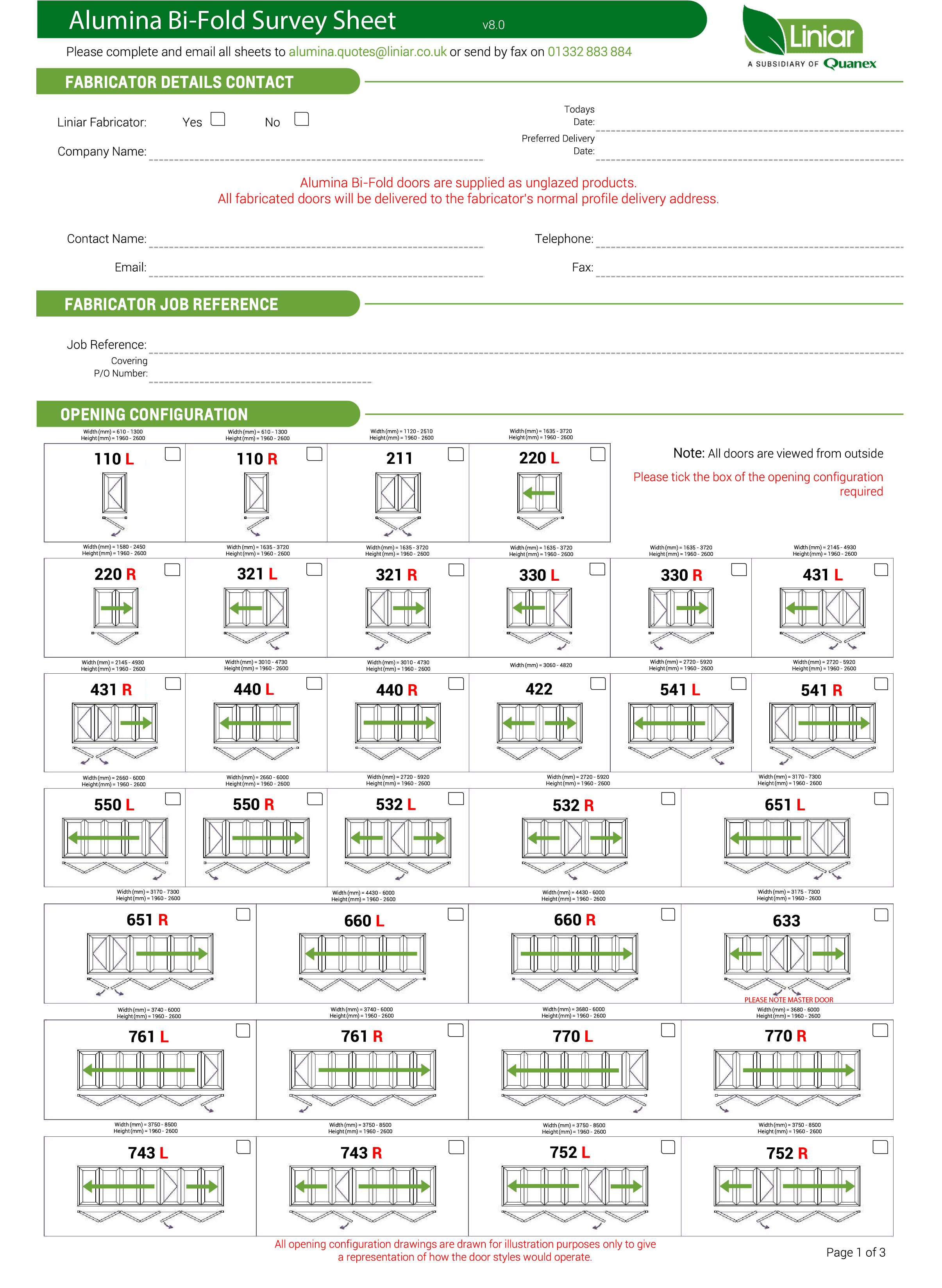 Aluminu Door Survey Sheet
